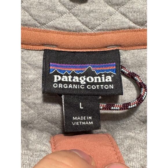 Patagonia Organic Cotton Quilt Snap-T Pullover Jacket Gray Women’s Size L NWOT - Picture 4 of 5